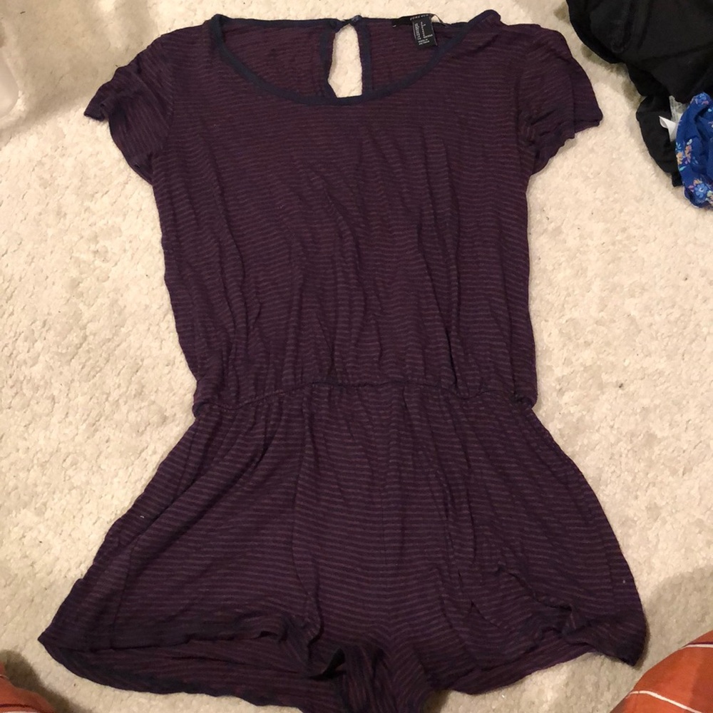 Forever 21 Red and Navy Romper